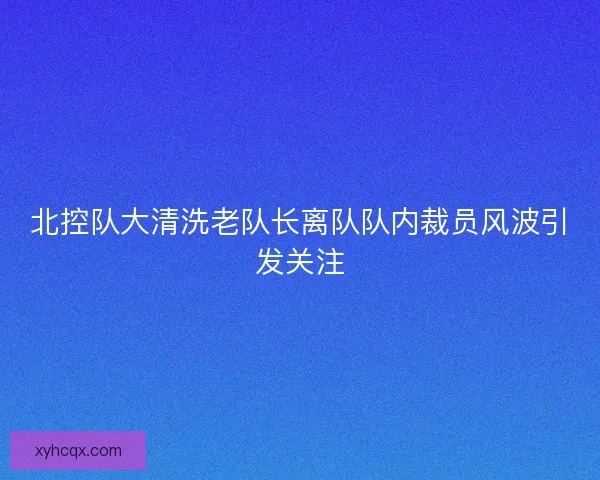 北控队大清洗老队长离队队内裁员风波引发关注