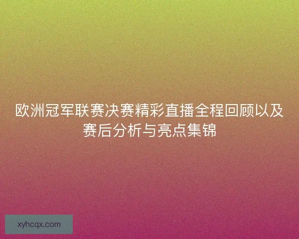 欧洲冠军联赛决赛精彩直播全程回顾以及赛后分析与亮点集锦