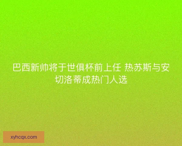 巴西新帅将于世俱杯前上任 热苏斯与安切洛蒂成热门人选